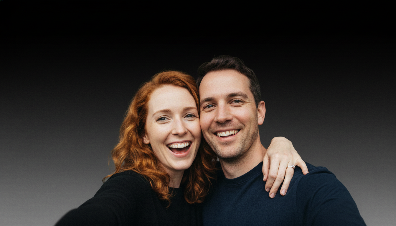 Couple facing each other